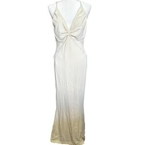 NWOT venus cream white maxi bodycon dress sz xl